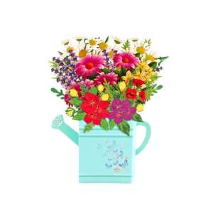 Magic Pop-Ups 3D pop up card, turquoise watering can with flowers, greeting card - Greeting Card, Invitation