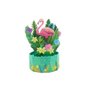 Magic Pop-Ups Flamingo 3D pop up card, pink flamingo in tropical leaves, greeting card - Greeting Card, Invitation