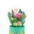 Magic Pop-Ups Flamingo 3D pop up card detail, pink flamingo in tropical leaves, greeting card