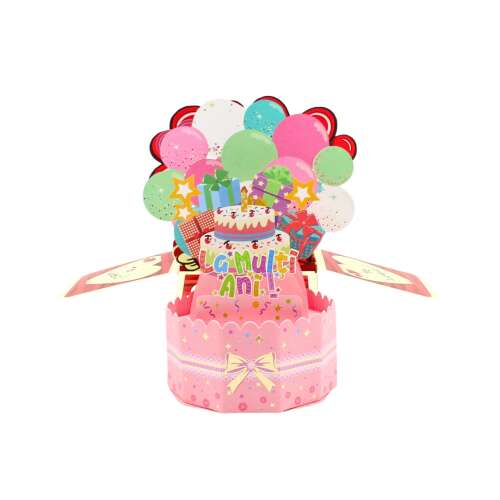 Happy Birthday Pop Up Card with Cake and Balloons