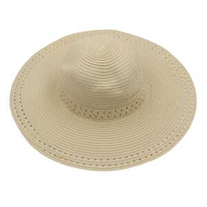 Női széles karimájú szalmakalap, strandkalap, napkalap, nyári kalap, natúr színű - Női kalap
