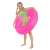 Child using Intex pink inflatable ring float in the pool