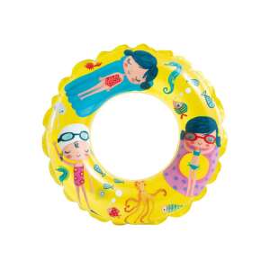 Intex inel de înot pentru bebeluși galben 61cm, plutitor gonflabil pentru piscină pentru copii, cu un design drăguț cu fete de desene animate - Colaci si accesorii gonflabile inot copii