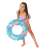 Child holding Intex turquoise baby float 61cm, inflatable ring with sea creatures design