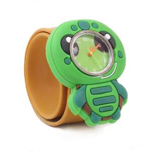Wacky Watch Kids Watch teknős, green turtle design kids watch with orange silicone strap - Fashion & Clothing