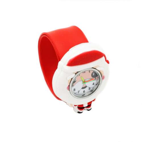 Santa Claus Pop Watch for Kids, red silicone band, Christmas gift