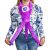 Purple Plush Monkey Toy draped around a person's neck, 57 cm