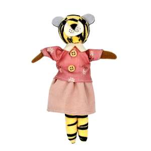 Zooky tiger plush toy wearing a pink dress, perfect for imaginative play and decoration - Puppet Toy