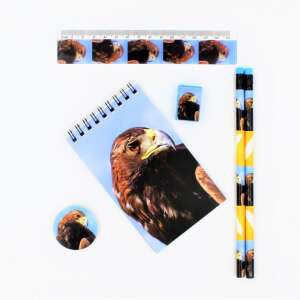 Wild Stationery Set with Eagle Design, includes notebook, pencils, eraser, and ruler - Writing Tool Set