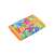 Orange kids wallet with colorful fish design, velcro closure