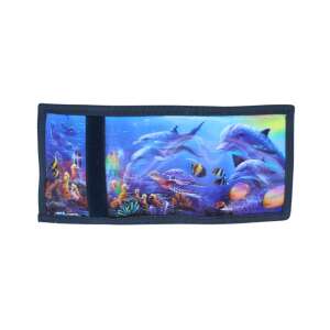 Portofel pentru copii cu model de delfin și închidere cu scai - Portofele pentru copii