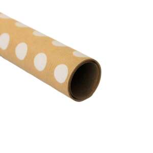 Kraft wrapping paper with white polka dots - Gift wrapping