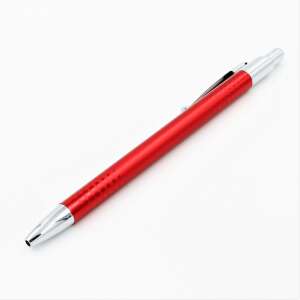 Red ballpoint pen with silver accents - Pen