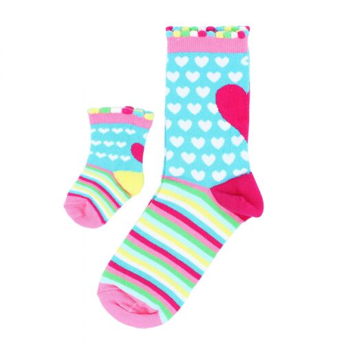 Комплект ярки цветни чорапи ODDSOCKS за майка и бебе модел MINIME 1 размер 37-42 и 0-12 месеца 116335592