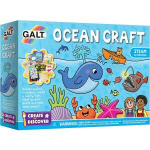 Set de activități Galt Ocean Craft STEAM Learning pentru copii, Creați creaturi din fundul mării, Modelați un pește Teisty, Plutiți cu bărci origami și creați valuri - Jocuri stiintifice si exploratori