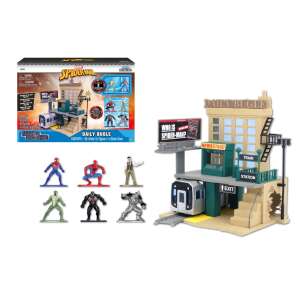 JADA Toys Marvel Spider-Man Nano Scene Daily Bugle Playset with 6 Figures - Figure