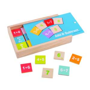 Holzkasten mit bunten Kacheln zum Lernen von Addition und Subtraktion, Az összeadás és kivonás játéka - Schaukelpferde, Schaukeltiere und Entwicklungsspiele für Kinder im Kindergartenalter