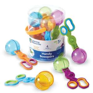Learning Resources Handy Scoopers, set of 4 colorful scooping scissors for kids, ages 3+ - Learning Resources