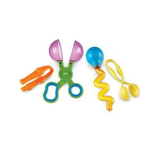 Learning Resources Helping Hands Fine Motor Tool Set, 4 piece set of colorful tools for kids to develop fine motor skills - Developmental Toy for Preschooler