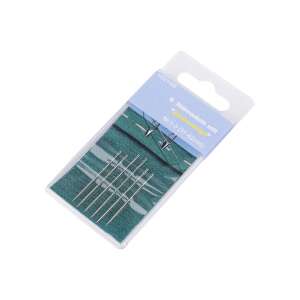 6 db tűkészlet nagy szemmel a könnyű befűzéshez, 1-3-as méretben (31-42 mm), ideális vastag anyagok varrásához, Németországban készült - Kézi varrótű