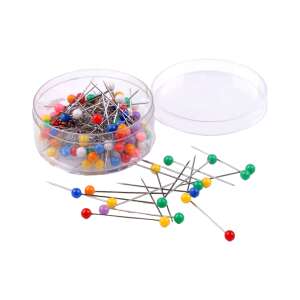 90 piece Chrysalis sewing pins with colorful plastic heads, 32 mm long - Art & Craft