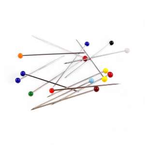 40 piece Chrysalis glass head sewing pins set, 32 mm long, multi-colored - Art & Craft