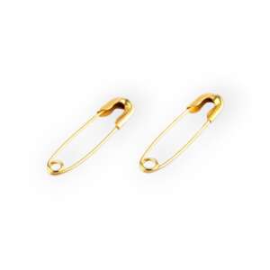 Two gold safety pins, 20mm long, 100 pack - Art & Craft