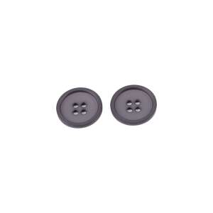 Két szürke műanyag gomb négy lyukkal, 20,7 mm átmérő - Gomb