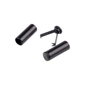 Chrysalis 6mm black metal cord ends with stopper, 2 pack - Bra