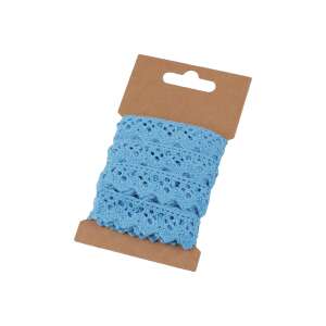 Dantelă din bumbac Holt, 15 mm x 3 m, albastru închis, ambalată - Arte și Hobby