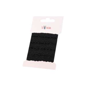 Holt Chrysalis fekete pamutcsipke szegély, 12 mm széles, 3 m hosszú - Csipke