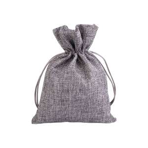 Gray drawstring bag, 13 x 18 cm, jute look, for gifts, packaging, storage - Gift bag