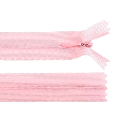 Light pink concealed zipper, 60 cm long, Chrysalis brand