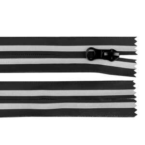 Chrysalis waterproof reflective zipper, black, 20 cm - Art & Craft