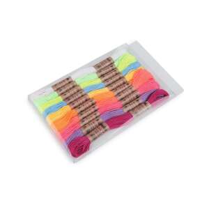 10db Mouline embroidery thread set, 2g weight, 1mm thickness, neon colors - Art & Craft