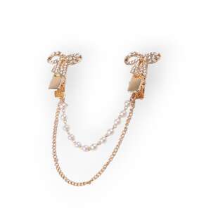 Kyrra decorative cardigan brooch with chain, 16 cm Gold bow - Brooch