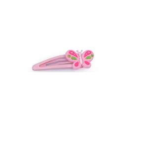 Pink butterfly hair clip, 3D silicone hair clip for girls - Hair Clip, Headband