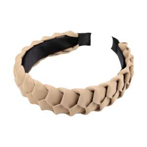 Bézs fonott fejpánt, 3,5 cm széles - Fodrászkellék