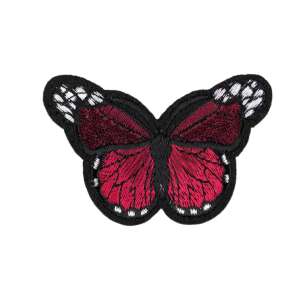 Red butterfly iron-on patch, 48 x 70 mm - Iron-on patch