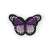 Purple butterfly iron-on patch, 48 x 70 mm, for clothing, bags, and more