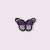 Purple butterfly iron-on patch, 48 x 70 mm, for clothing, bags, and more