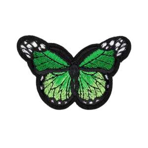 Green butterfly iron-on patch, 48 x 70 mm - Iron-on patch