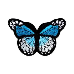 Türkiz pillangó vasalható applikáció, 48 x 70 mm - Vasalható matrica