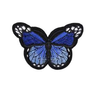 Blue butterfly iron-on patch, 48 x 70 mm - Iron-on patch