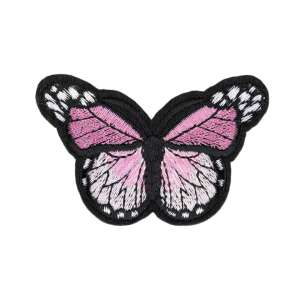 Világos rózsaszín pillangó vasalható applikáció, 48 x 70 mm - Vasalható matrica