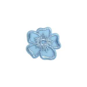 Kék virág vasalható folt, 35 mm, ruházathoz, kézműveskedéshez és barkácsoláshoz - Vasalható matrica