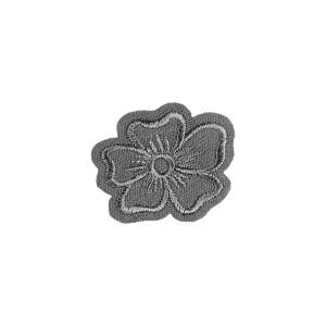 Gray flower iron-on patch, 35mm - Iron-on patch