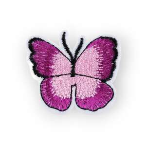 Lila és rózsaszín pillangó vasalható matrica, 36 x 40 mm - Vasalható matrica