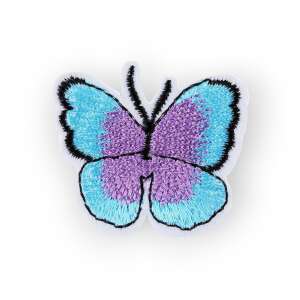 Kék pillangó vasalható matrica, 36 x 40 mm - Vasalható matrica