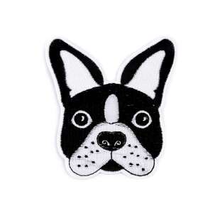 Catel vasalható matrica, francia bulldog arc, 8,6 x 9,8 cm - Vasalható matrica